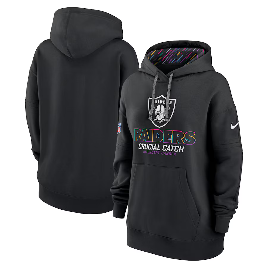 Women Oakland Raiders Black 2024 Nike NFL hoodie 2